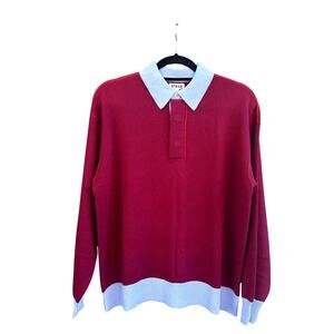 Staud Michael Cashmere Sweater in Crimson